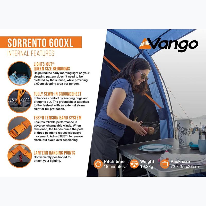 6‑Personen-Campingzelt Vango Sorento 600XL twilight blue 13