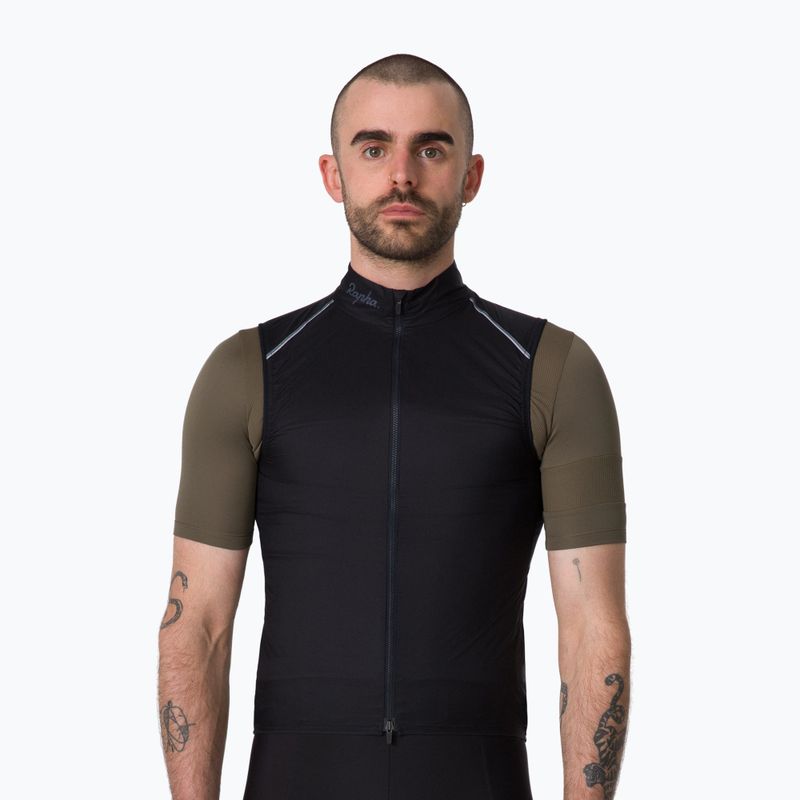 Herren-Fahrradweste Rapha Brevet Element Wind Gilet black/grey