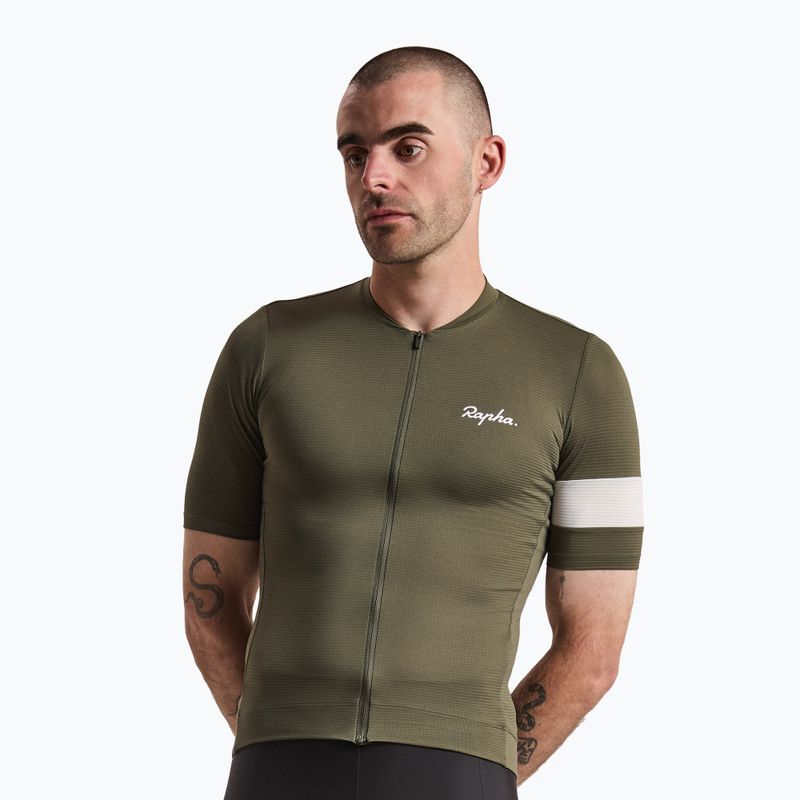 Herren-Fahrradtrikot Rapha Core Lightweight Jersey dark green/white