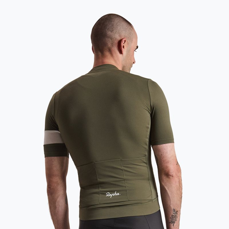 Herren-Fahrradtrikot Rapha Core Lightweight Jersey dark green/white 2