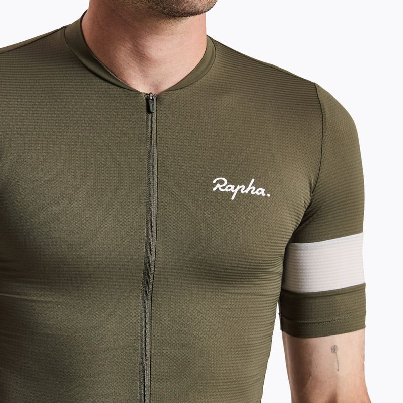 Herren-Fahrradtrikot Rapha Core Lightweight Jersey dark green/white 3