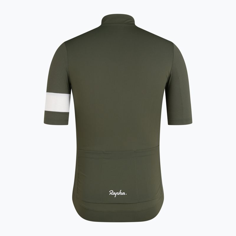 Herren-Fahrradtrikot Rapha Core Lightweight Jersey dark green/white 6