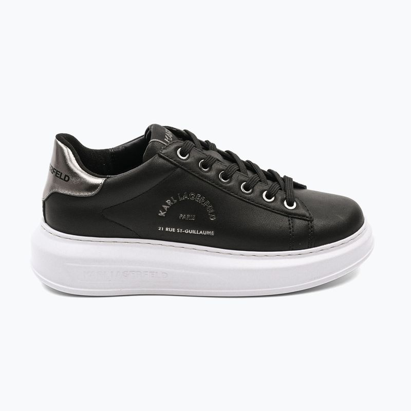 KARL LAGERFELD Damen Schuhe Kapri Maison schwarzes Leder m/Silber