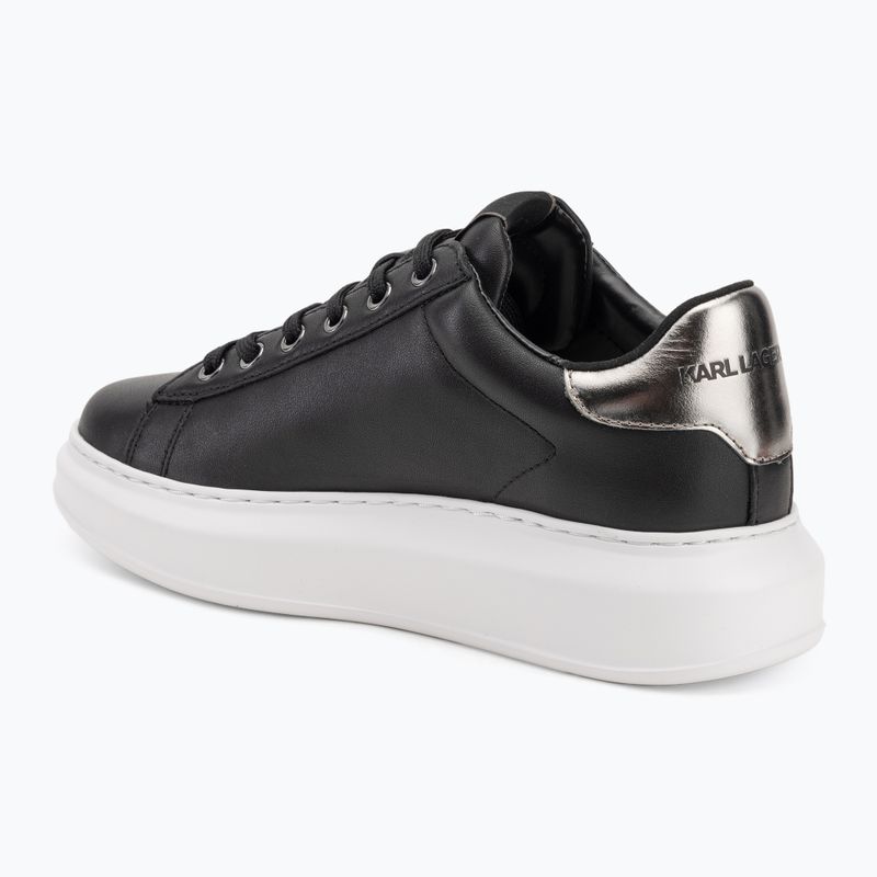 KARL LAGERFELD Damen Schuhe Kapri Maison schwarzes Leder m/Silber 3