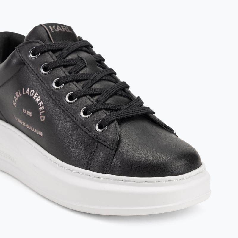 KARL LAGERFELD Damen Schuhe Kapri Maison schwarzes Leder m/Silber 7