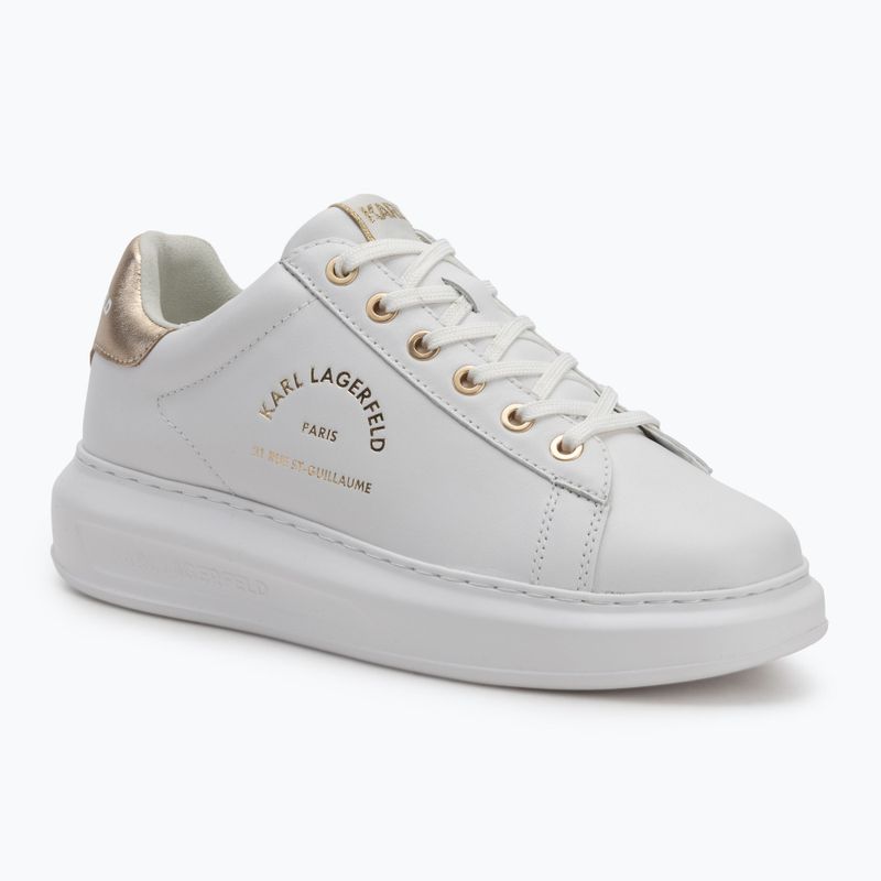 KARL LAGERFELD Damen Schuhe Kapri Maison weißes Leder m/Gold