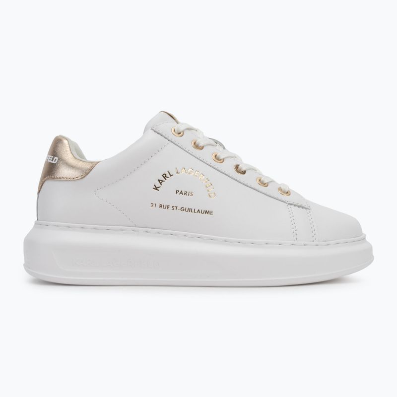KARL LAGERFELD Damen Schuhe Kapri Maison weißes Leder m/Gold 2