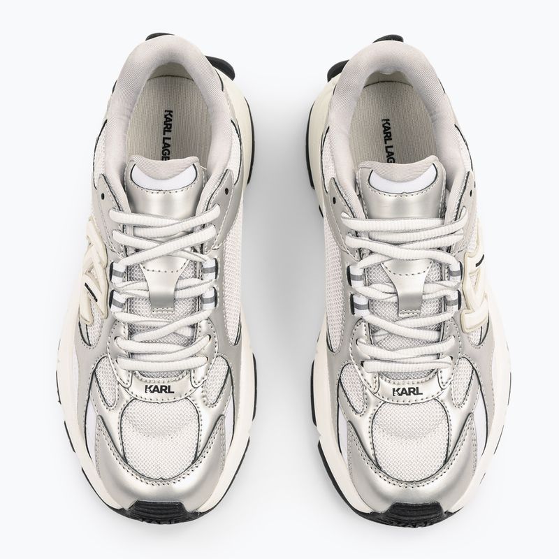 KARL LAGERFELD Damen Schuhe Orion Sidetrim weißes Leder/Textil m/Silber 4