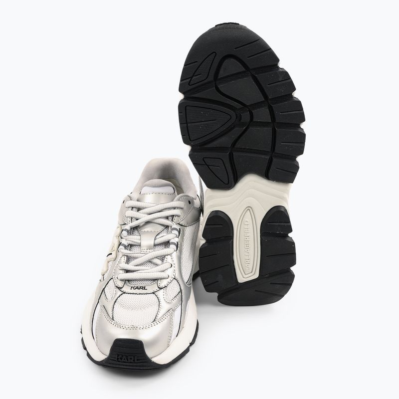 KARL LAGERFELD Damen Schuhe Orion Sidetrim weißes Leder/Textil m/Silber 5
