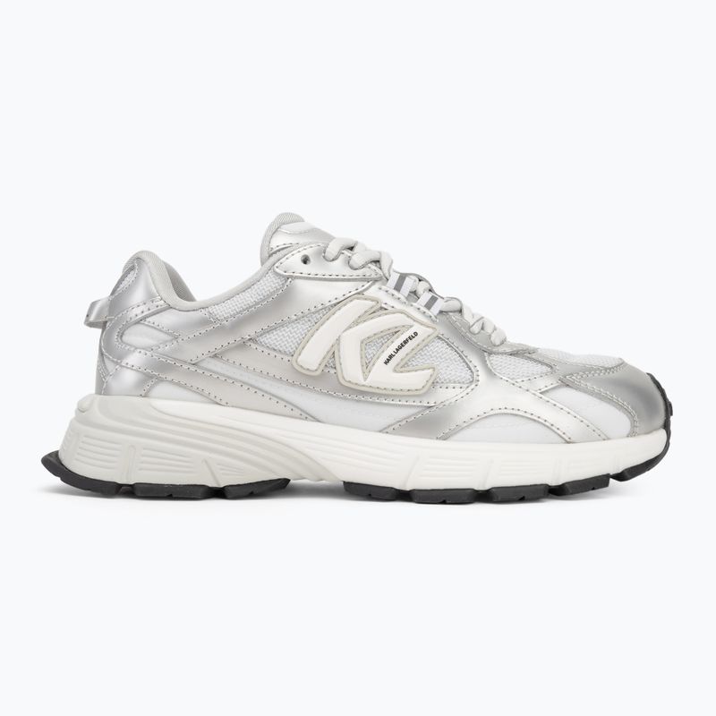 KARL LAGERFELD Damen Schuhe Orion Sidetrim weißes Leder/Textil m/Silber 2