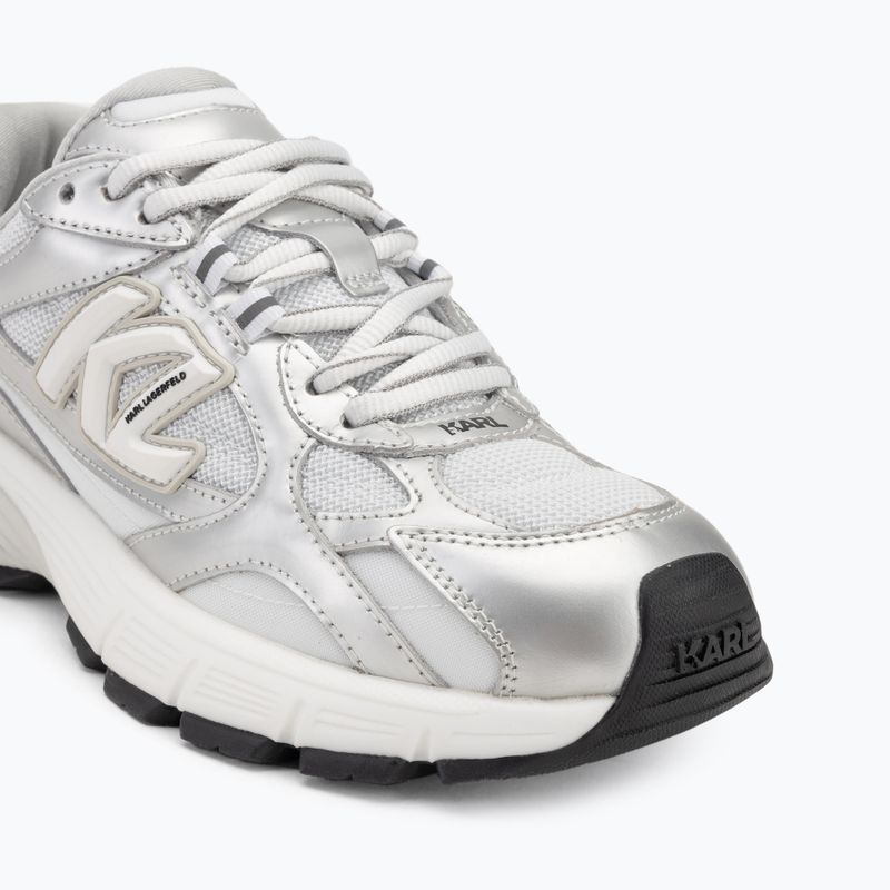 KARL LAGERFELD Damen Schuhe Orion Sidetrim weißes Leder/Textil m/Silber 7
