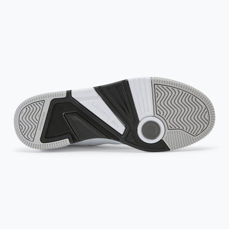 Herren Lacoste Lineshot Kontrastierter Kragen Leder weiß/schwarz Schuhe 4