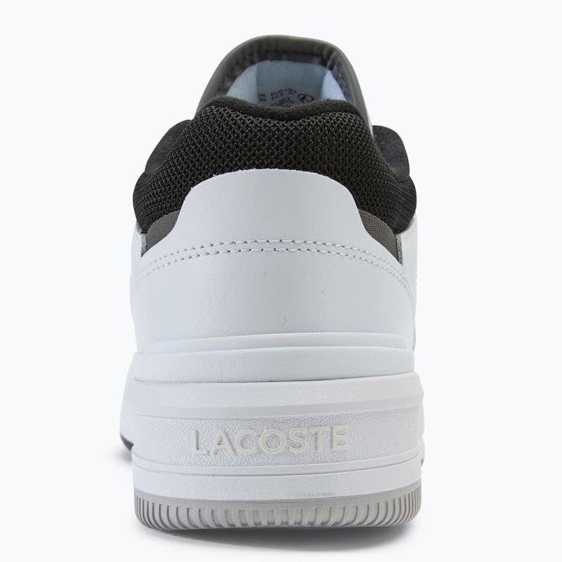 Herren Lacoste Lineshot Kontrastierter Kragen Leder weiß/schwarz Schuhe 6