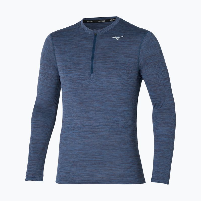 Herren Mizuno Impulse Core Half Zip Kombi blau laufen Longsleeve