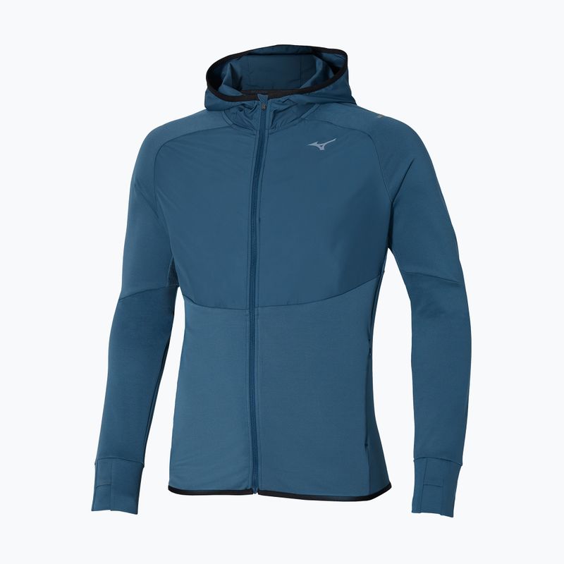 Herren Mizuno Warmalite Hybrid Full Zip blau Flügel teal Laufjacke