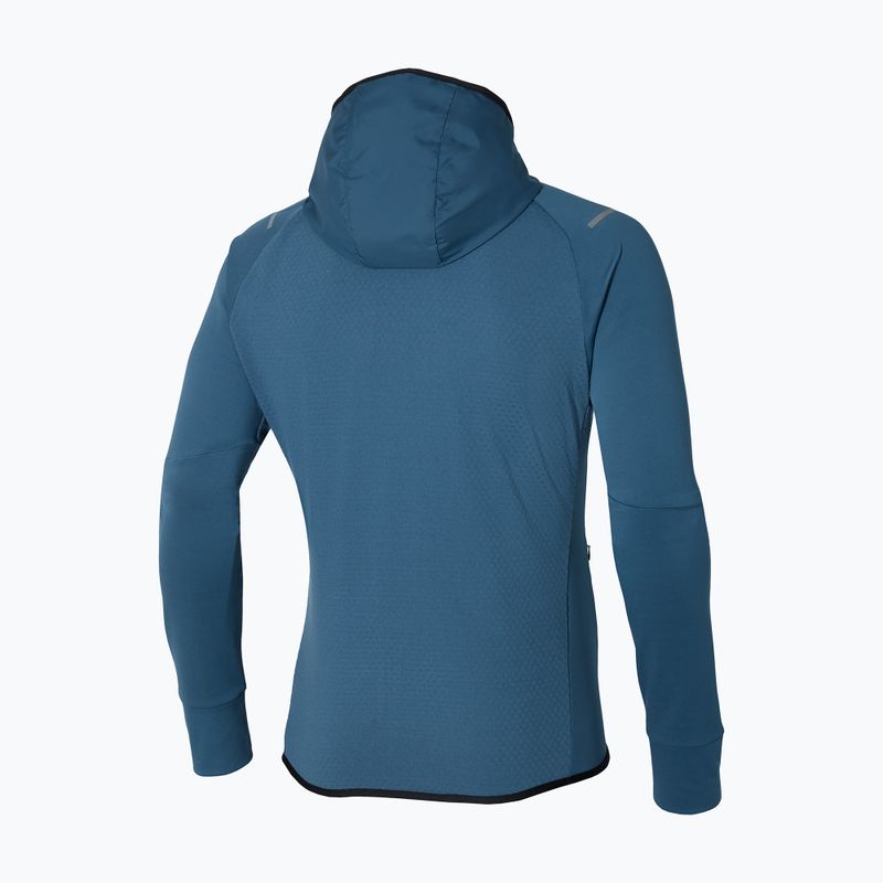 Herren Mizuno Warmalite Hybrid Full Zip blau Flügel teal Laufjacke 2