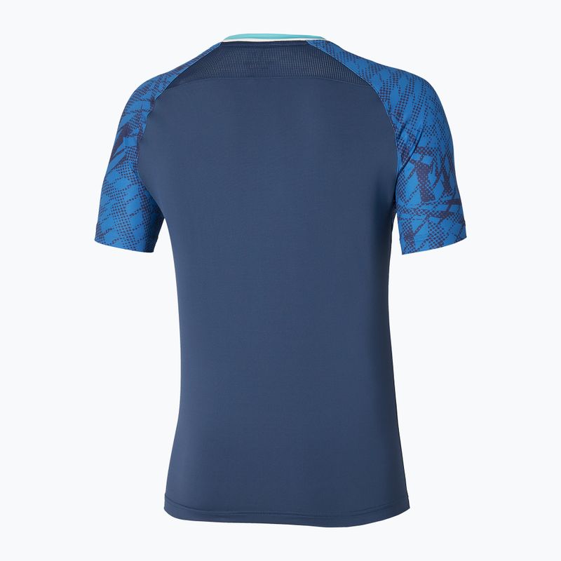 Herren-Tennisshirt Mizuno Mugen Shadow Tee Kombi blau 2