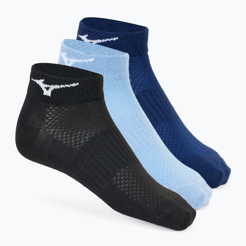 Mizuno Training Mid Socken 3 Paar schwarz/blau/Gletschersee