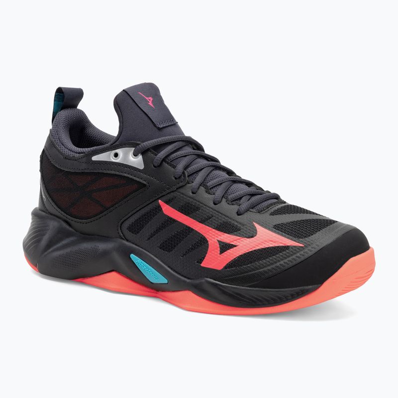 Volleyballschuhe Mizuno Wave Dimension black/neon flame/peacock blue
