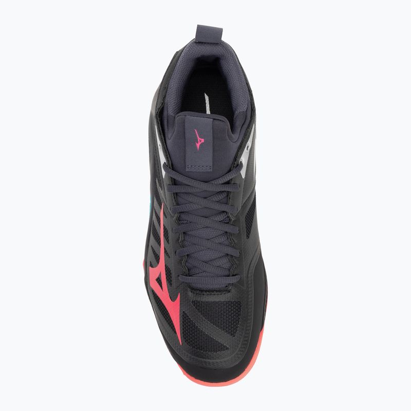 Volleyballschuhe Mizuno Wave Dimension black/neon flame/peacock blue 5