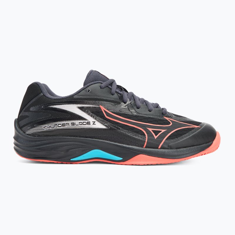 Mizuno Thunder Blade Z Volleyballschuh schwarz/neon flame/peacock blue 2