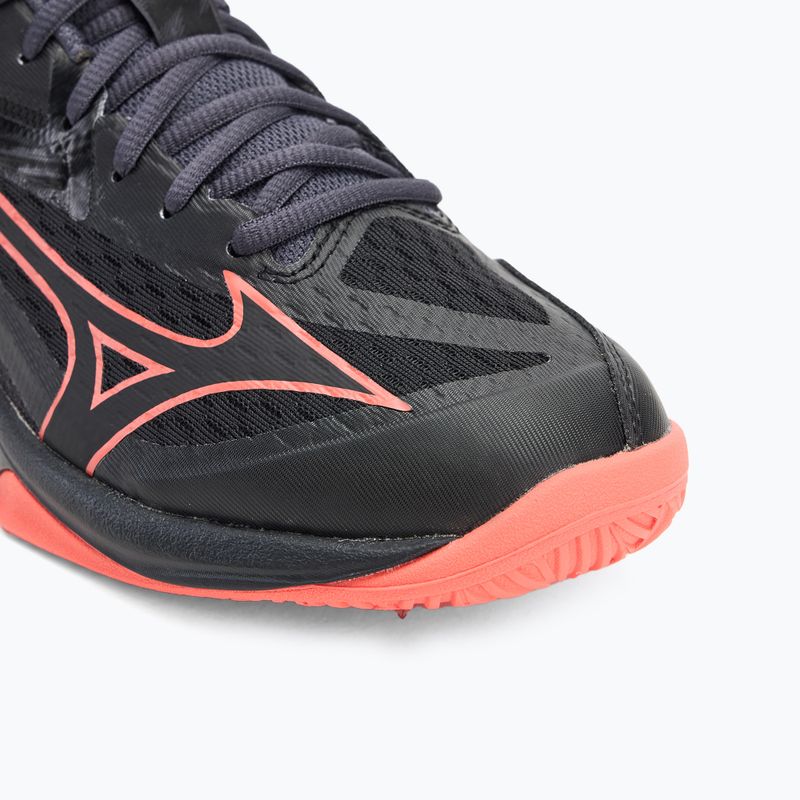 Mizuno Thunder Blade Z Volleyballschuh schwarz/neon flame/peacock blue 7