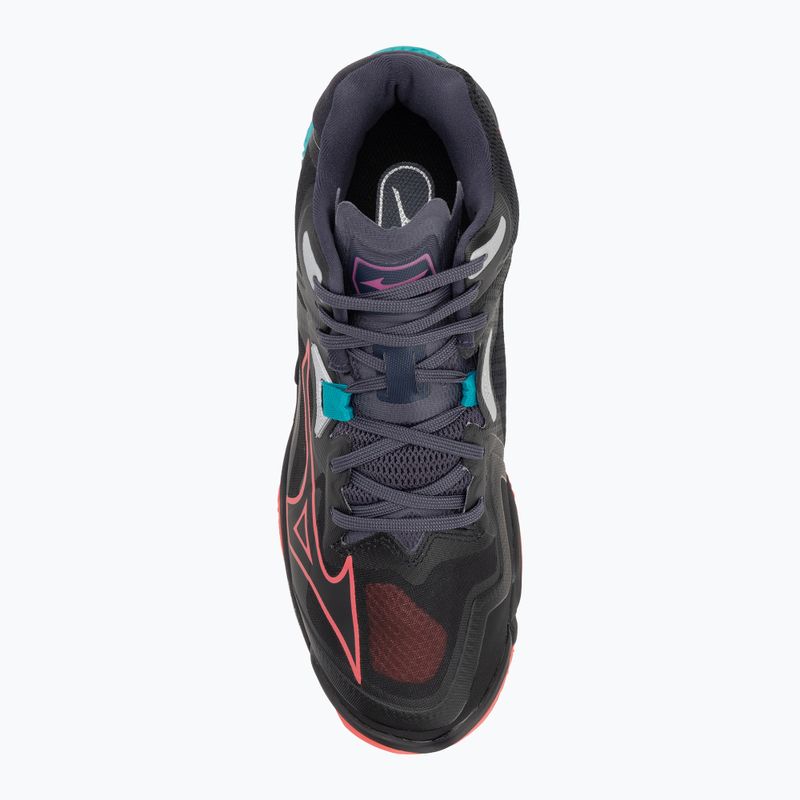 Volleyballschuhe Mizuno Wave Lightning Z8 Mid black/neon flame/peacock blue 5