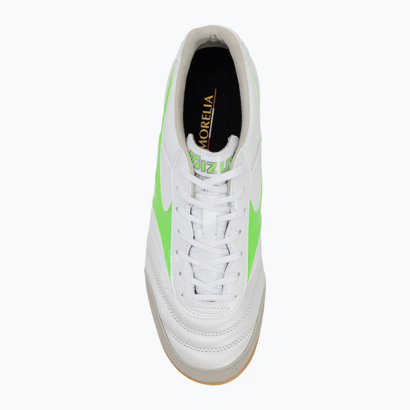 Fußballschuhe Herren Mizuno Morelia Sala Elite IN white/neon green/galaxy silver 5