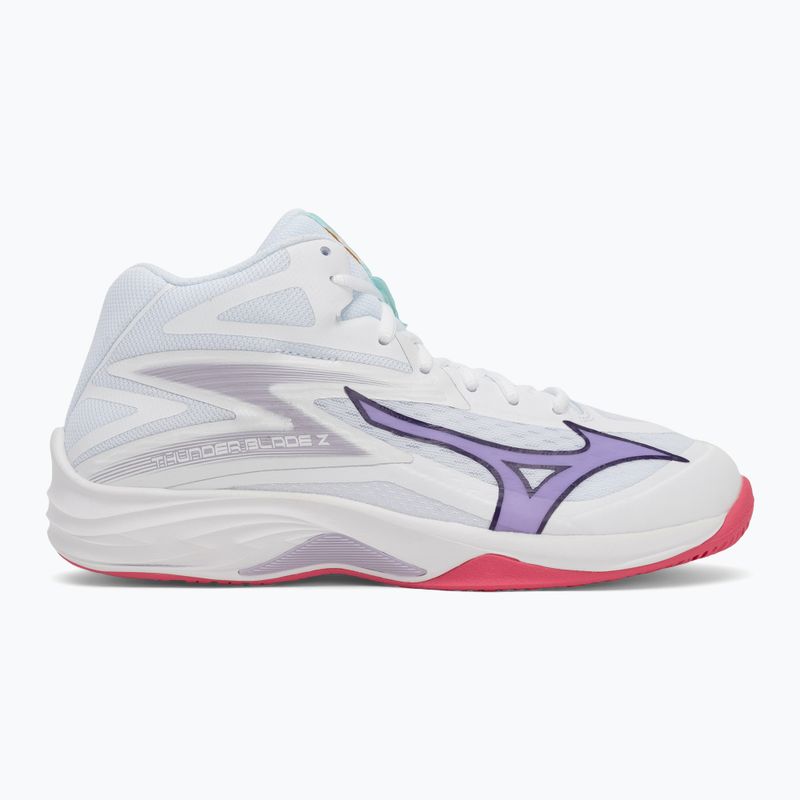 Volleyballschuhe Damen Mizuno Thunder Blade Z Mid white/violet indigo/camelliaros 2