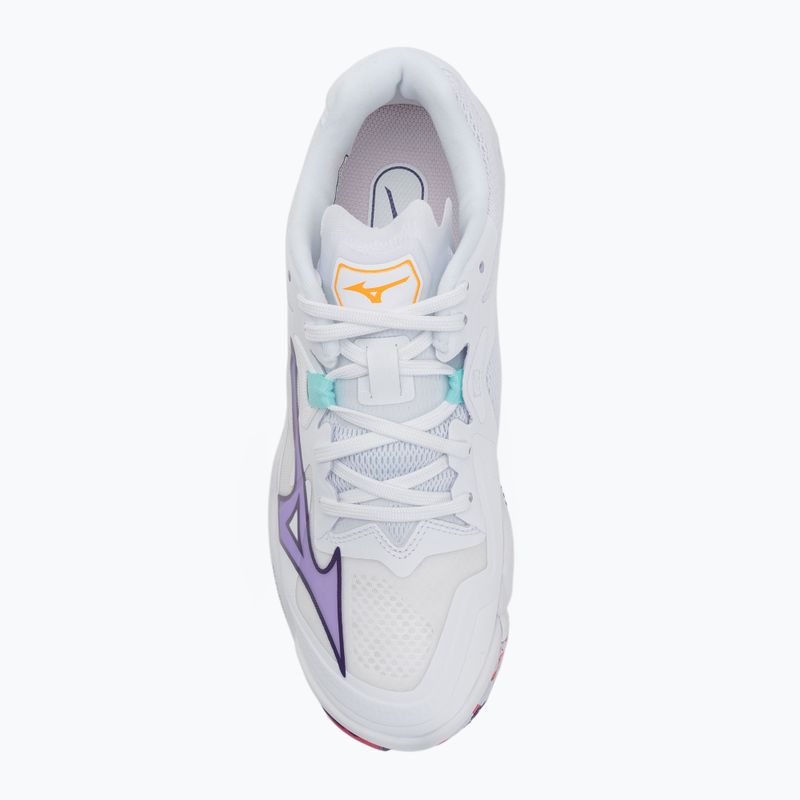 Damen-Volleyballschuhe Mizuno Wave Lightning Z8 weiß/violett indigo/camelliaros 5