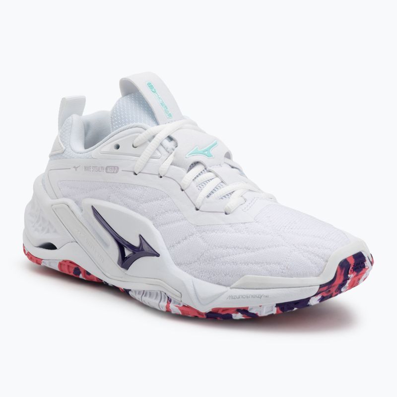 Handballschuhe Mizuno Wav Stealth Neo 2 white/violet indigo/camellia rose