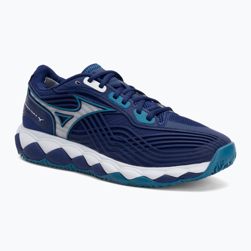 Tennisschuhe Herren Mizuno Wave Enforce Tour 2 CC bellwether blue/ white/ fjord blue