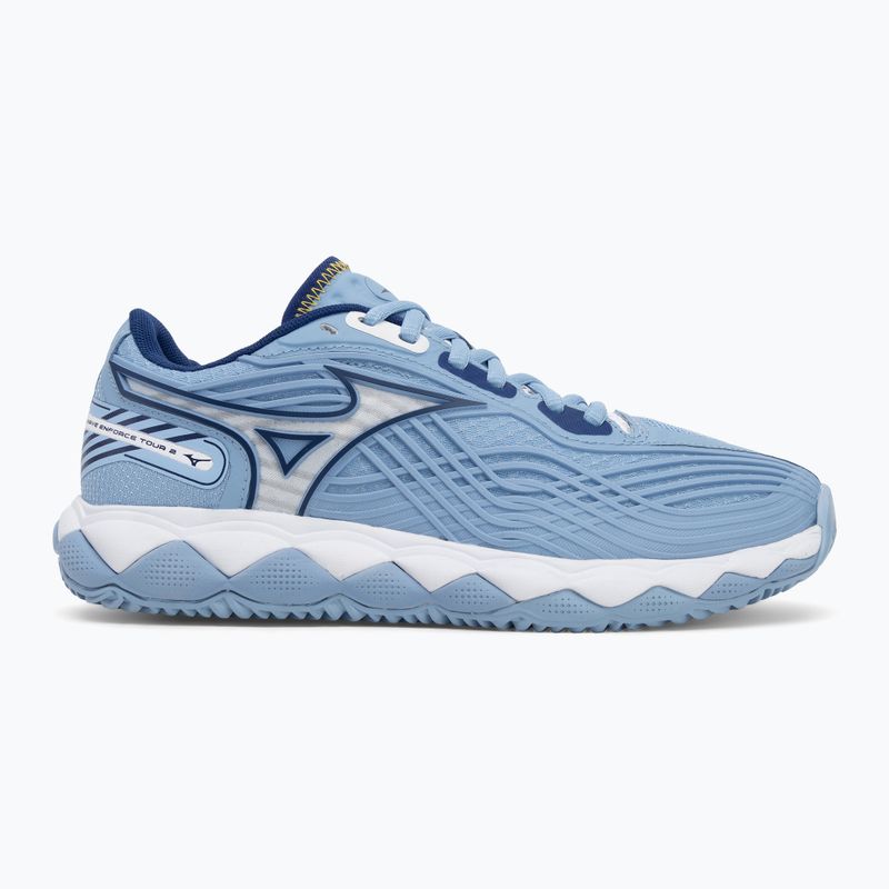 Tennisschuhe Damen Mizuno Wave Enforce Tour 2 CC bel air blue/ white/ bellwether blue 2
