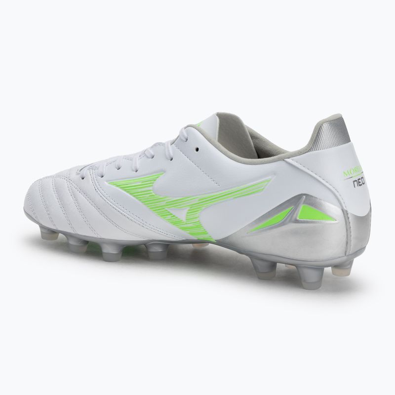 Fußballschuhe Herren Mizuno Morelia Neo IV Pro Md white/neon green/cool gray 3c 3
