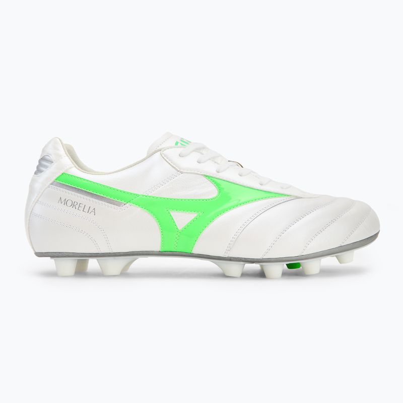 Fußballschuhe Herren Mizuno Morelia II Elite Md white/neon green/galaxy silver 2