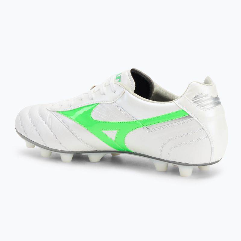 Fußballschuhe Herren Mizuno Morelia II Elite Md white/neon green/galaxy silver 3