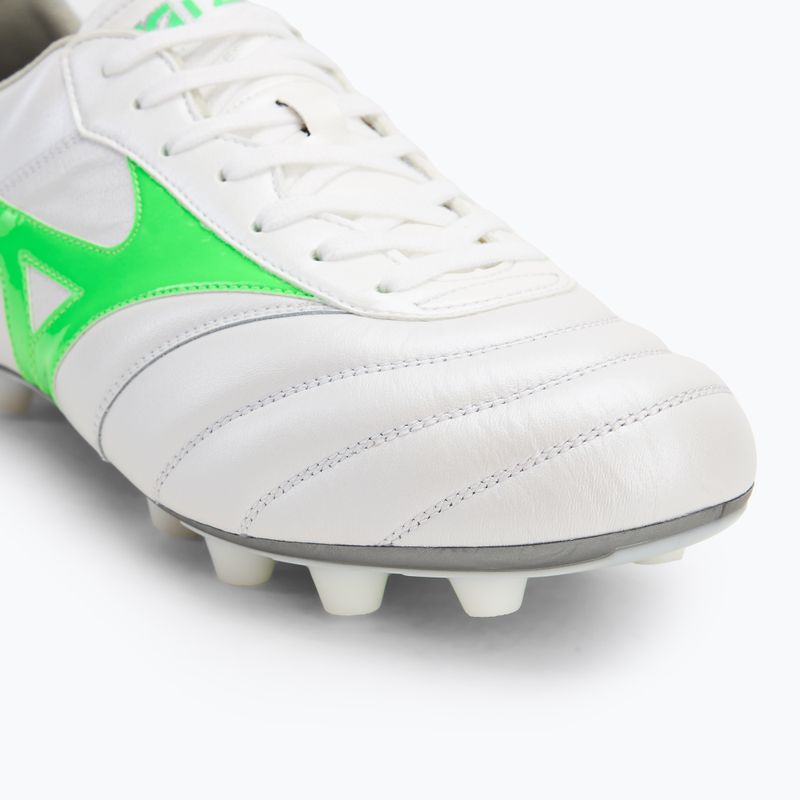 Fußballschuhe Herren Mizuno Morelia II Elite Md white/neon green/galaxy silver 7