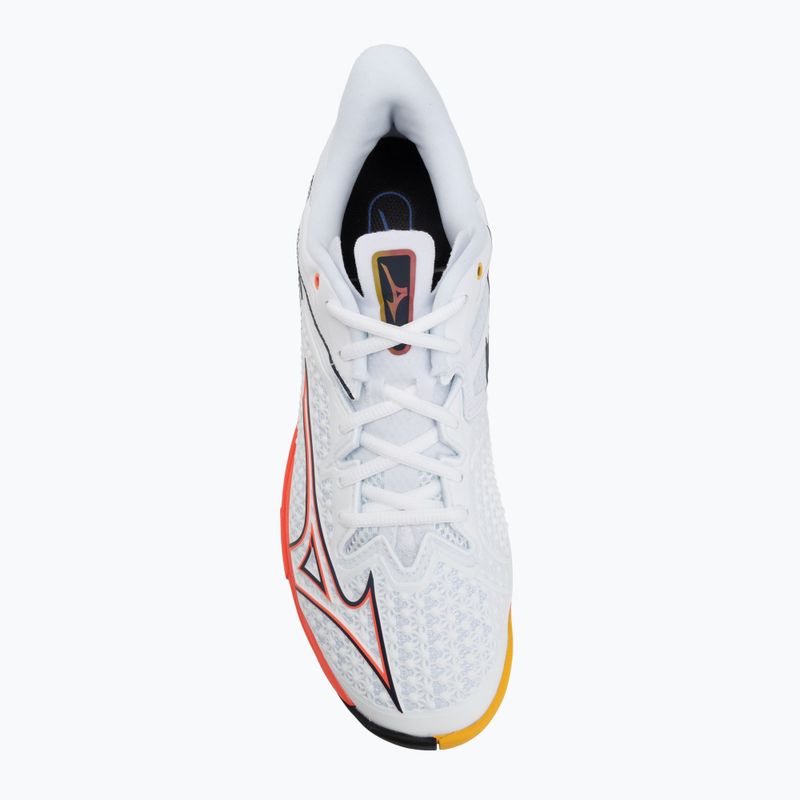 Herren-Tennisschuhe Mizuno Wave Exceed Tour 6 AC white/fiery coral 2/citrus 5