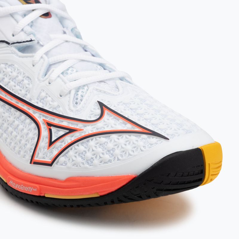 Herren-Tennisschuhe Mizuno Wave Exceed Tour 6 AC white/fiery coral 2/citrus 7