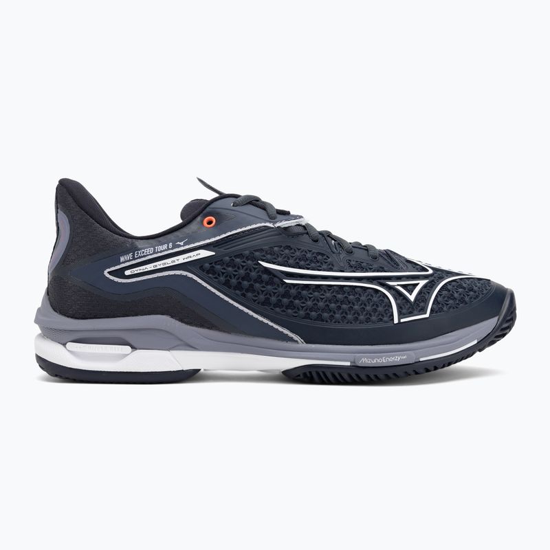 Mizuno Wave Exceed Tour 6 CC Tennisschuhe Odyssey Grau/Weiß/Blau Granit 2