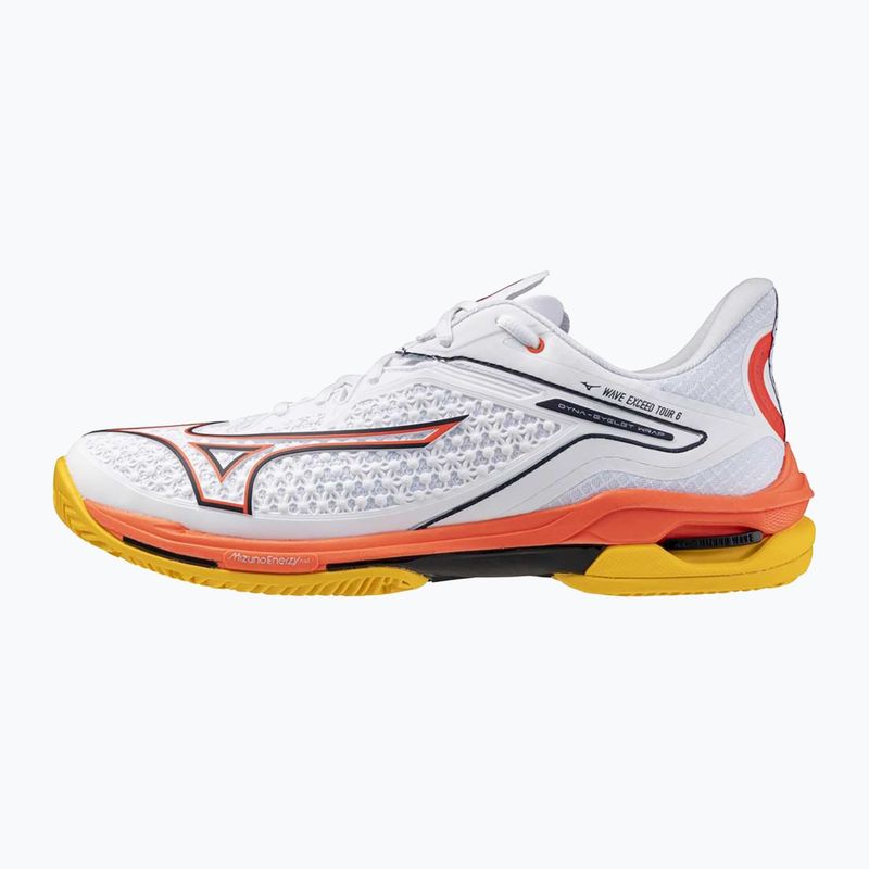 Mizuno Wave Exceed Tour 6 CC Tennisschuhe Weiß/Bariton Blau/Feurige Koralle 2