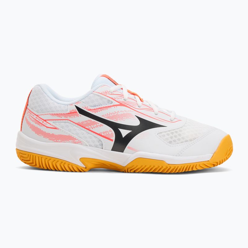 Kinder-Tennisschuhe Mizuno Break Shot 5 Jr CC weiß/calypso coral/citrus 2