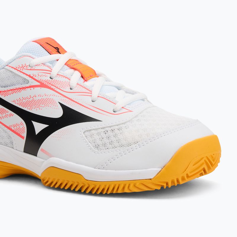 Kinder-Tennisschuhe Mizuno Break Shot 5 Jr CC weiß/calypso coral/citrus 7