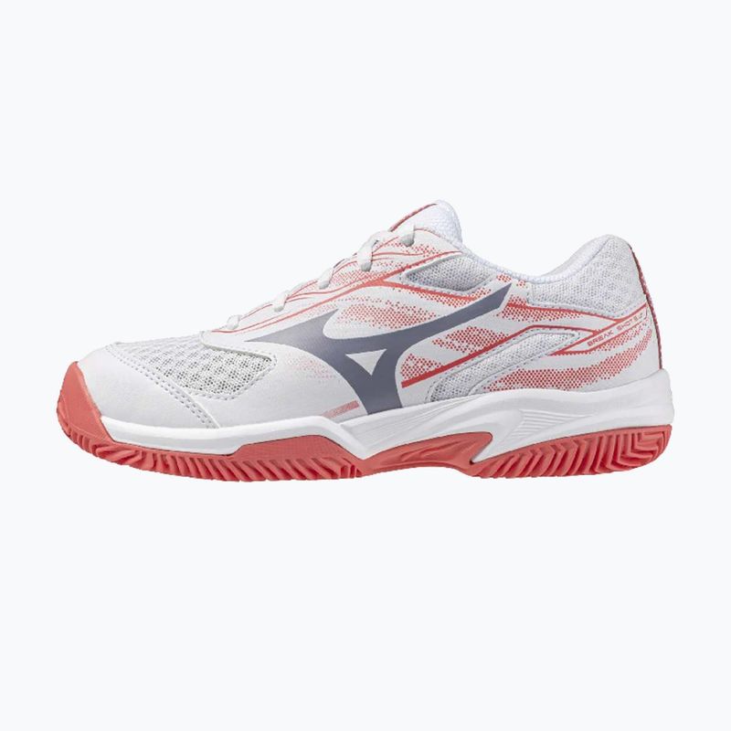 Kinder-Tennisschuhe Mizuno Break Shot 5 Jr CC weiß/blau granit/calypso coral 8