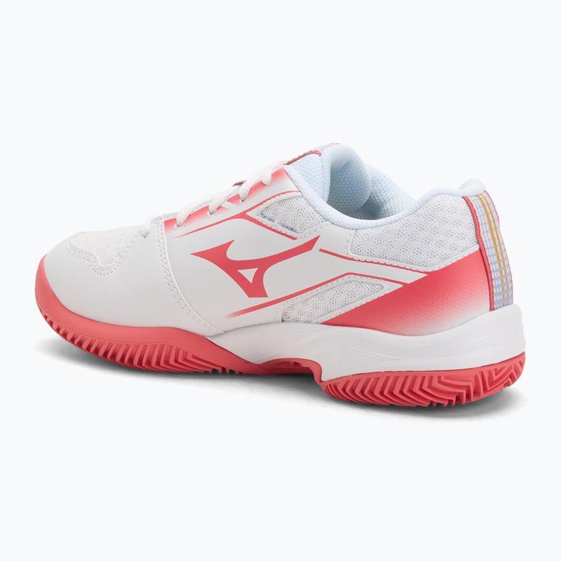 Kinder-Tennisschuhe Mizuno Break Shot 5 Jr CC weiß/blau granit/calypso coral 3