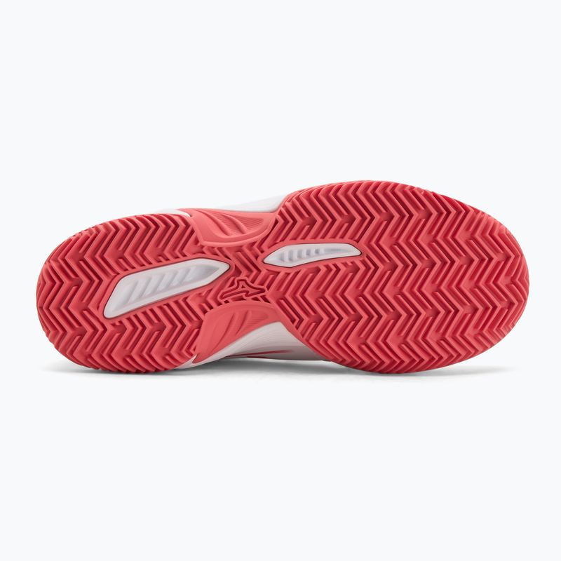 Kinder-Tennisschuhe Mizuno Break Shot 5 Jr CC weiß/blau granit/calypso coral 4