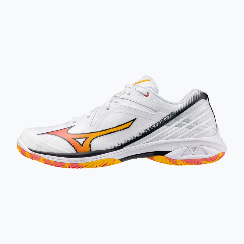 Mizuno Wave Claw 3 Badmintonschuh weiß/zitrus/calypso coral 8