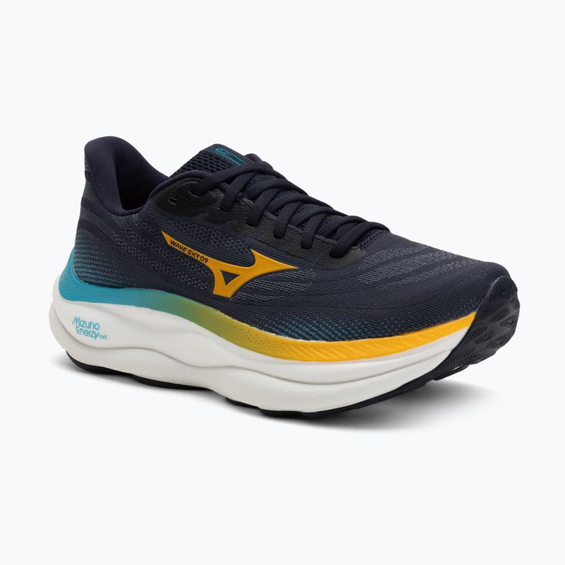 Herren Laufschuhe Mizuno Wave Sky 9 baritone blau/zitrus/capri breeze