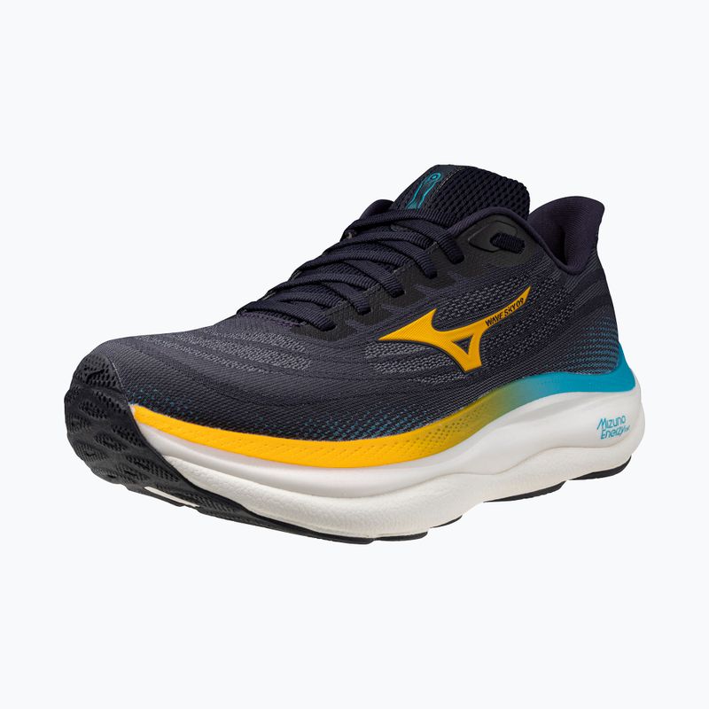 Herren Laufschuhe Mizuno Wave Sky 9 baritone blau/zitrus/capri breeze 3
