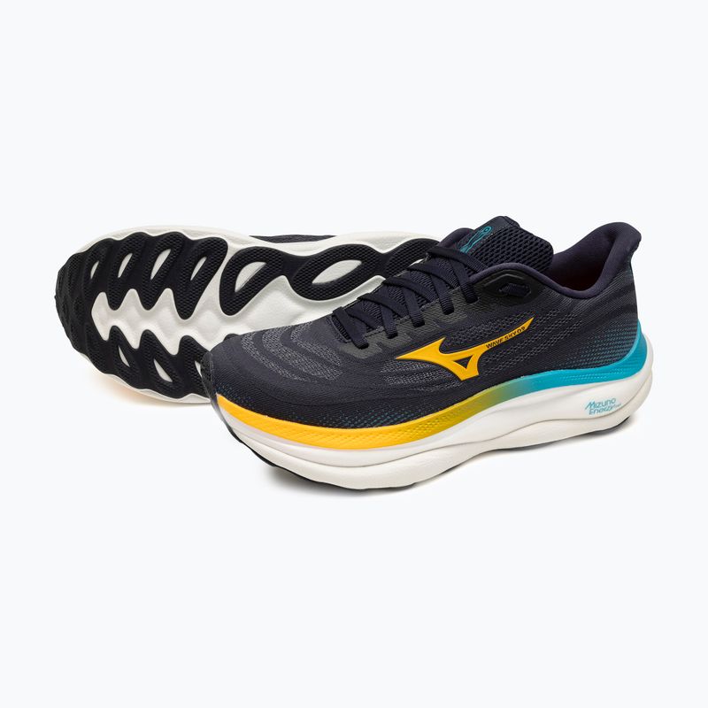 Herren Laufschuhe Mizuno Wave Sky 9 baritone blau/zitrus/capri breeze 7